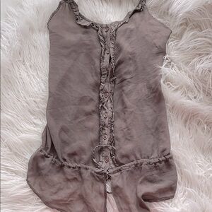 GAUDÍ Chic Sheer Brown Sleeveless Top NWOT